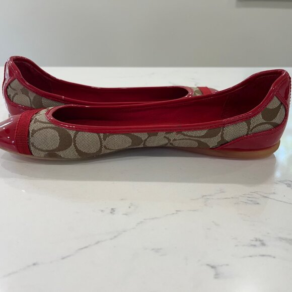 Coach Red with Logo Ballet flats 9 B - Picture 4 of 10